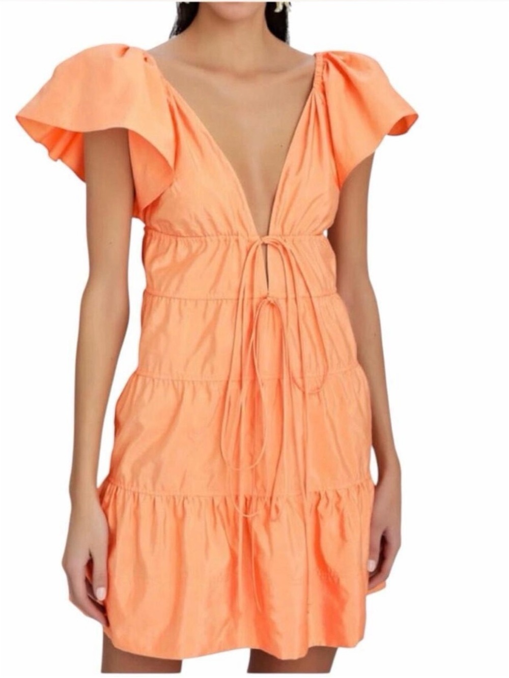 A.L.C. Lucca Coral Ruffle Tiered Dress